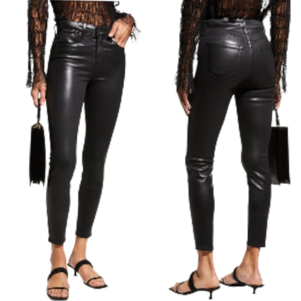 L'AGENCE Black Coated High Rise Skinny Jeans Size 30‎